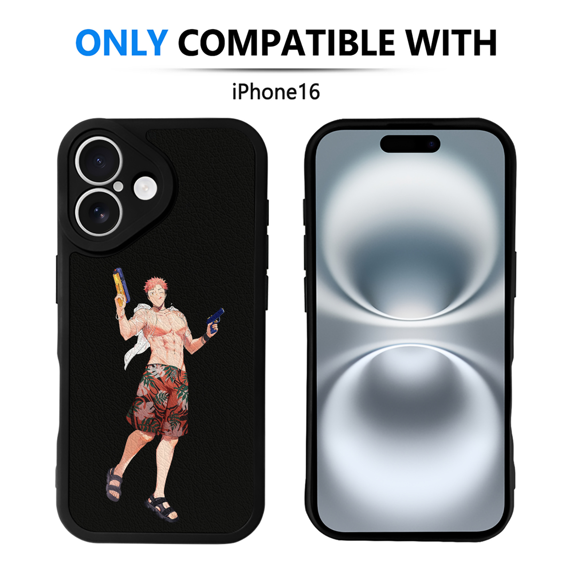 （画像用） 呪術廻戦 Jujutsu Kaisen 【iPhone 16シリーズ対応】シリコンスマホケース（レザー調） 材質：シリコン